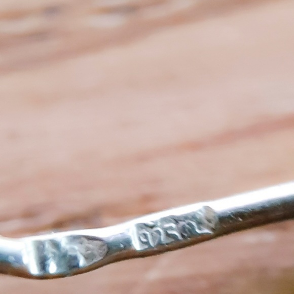 Vintage Amber Wine Setting Silver Earrings - Picture 2 of 3